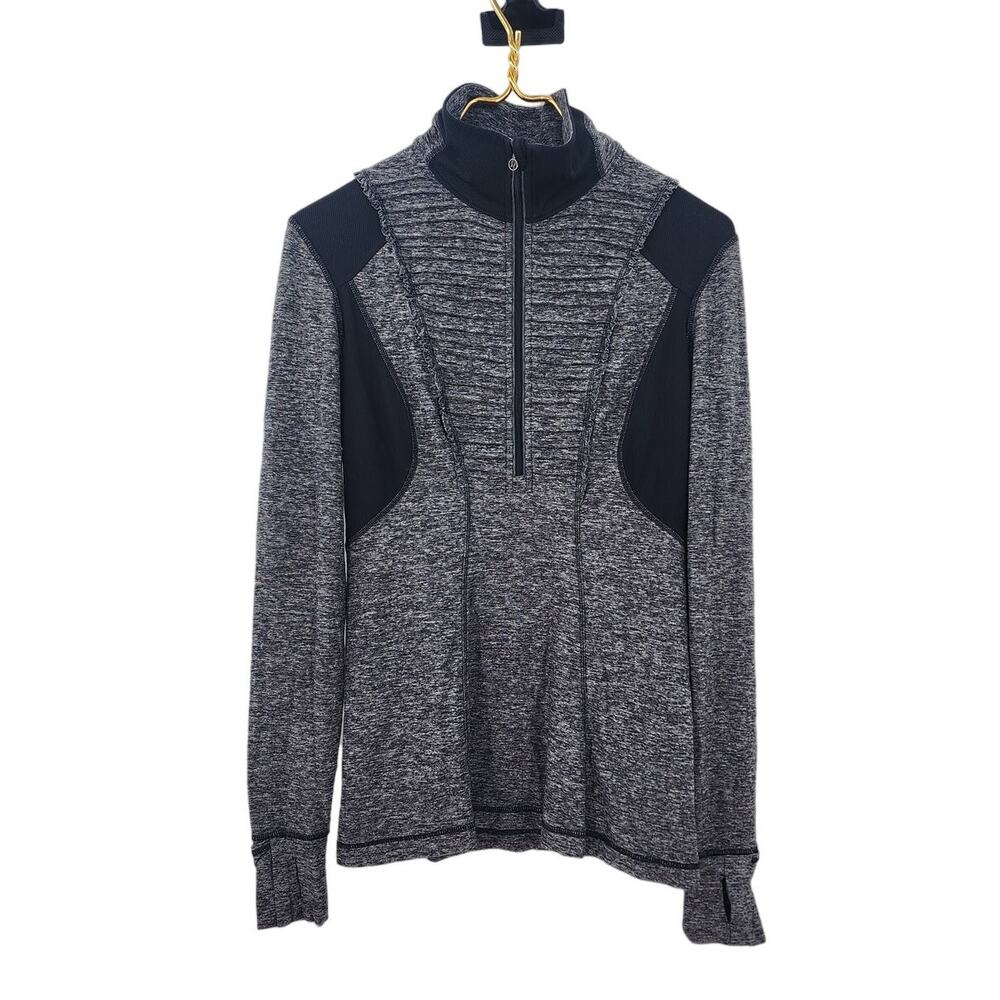 Lululemon Run Dash Ruffle Front Pullover 1/4 Zip Grey Size 6